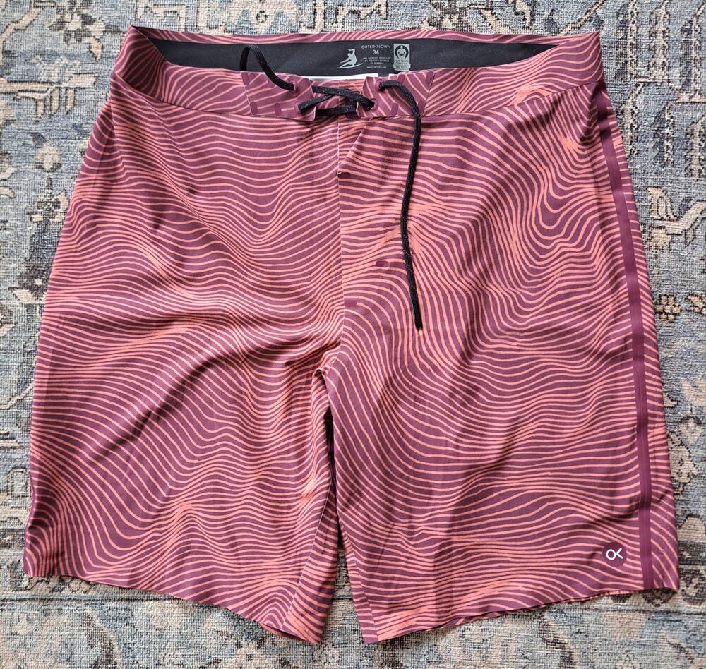 Outerknown Apex Trunks Board Shorts Kelly Slater Men's Size 34 Red